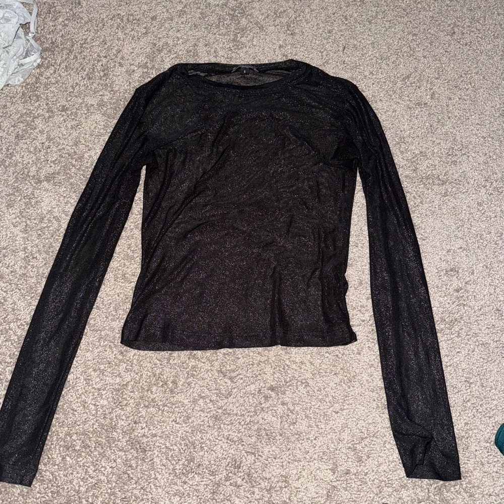 Elegant Black Sheer Women's Top